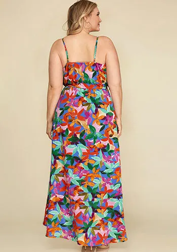 Straw Hat and Mocktail Dress in Periwinkle - Plus