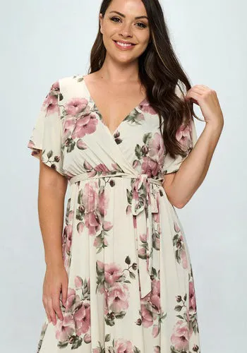 Summer in Spain Hi Lo Dress in Off White - Plus