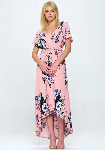 Summer in Spain Hi Lo Dress in Pink