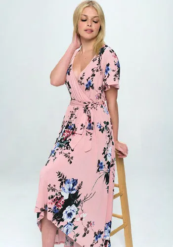 Summer in Spain Hi Lo Dress in Pink