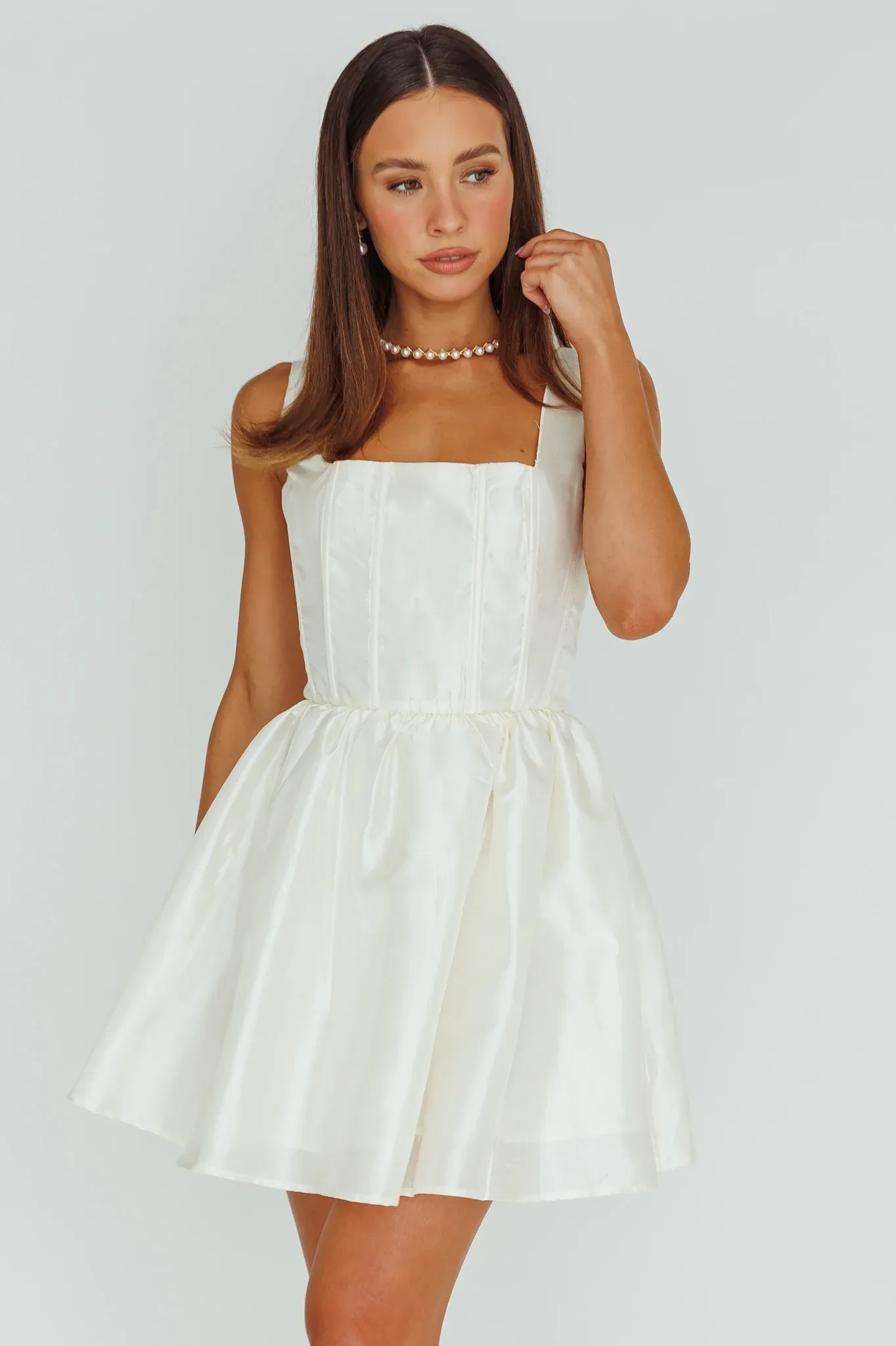 Suri Corset Bust Mini Dress Ivory