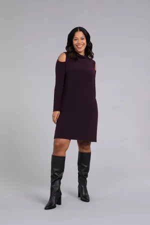Turtle Neck Cutout Shoulder Dress | Currant