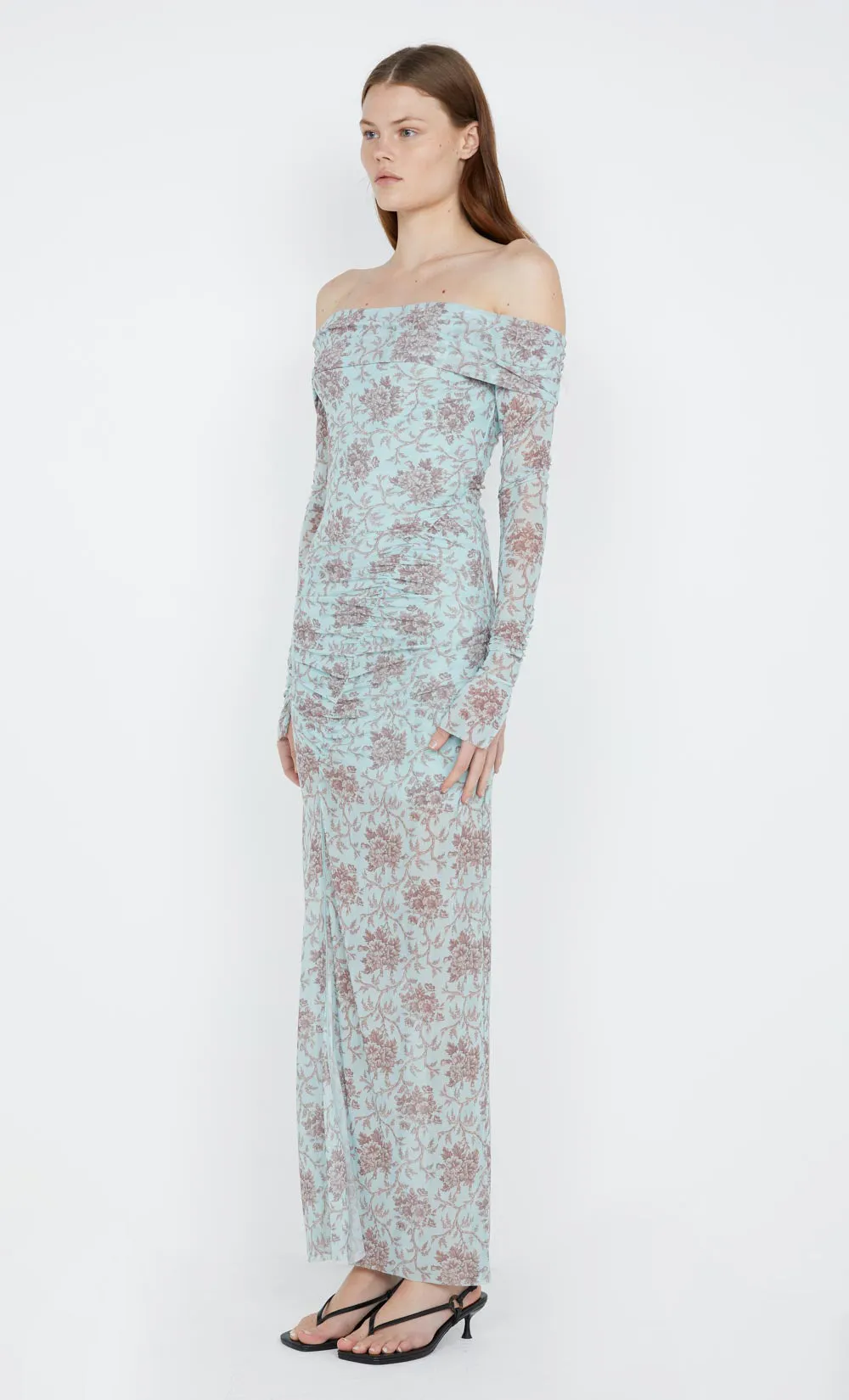 TWIGGY LONG SLEEVE GATHERED DRESS - JUNIPER FLORAL