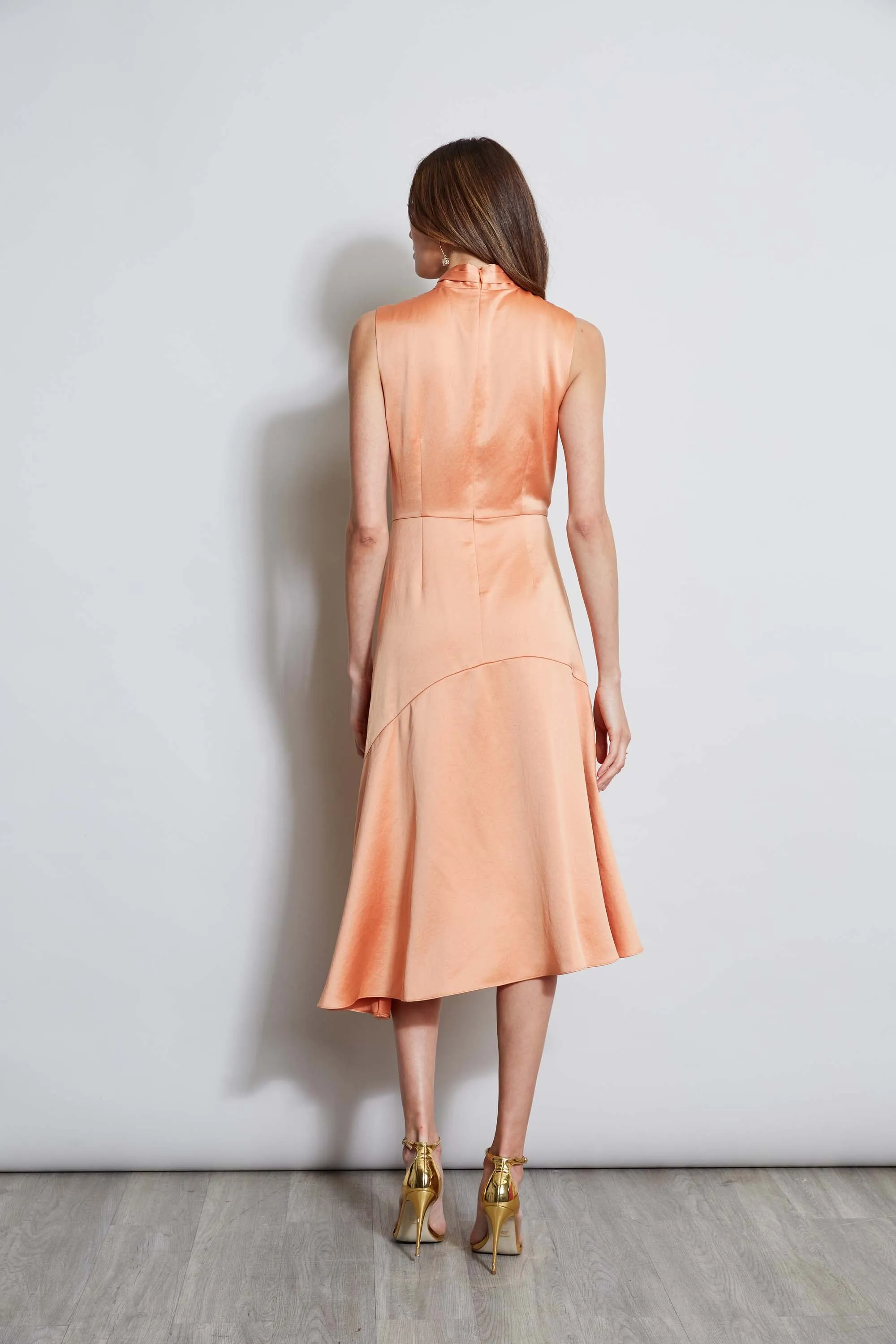 Twist Neck Satin Dress